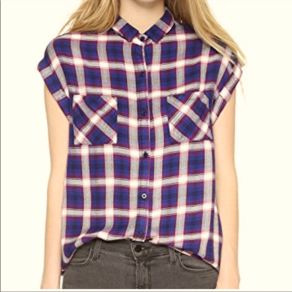 Rails women’s xs plaid sleeveless button down